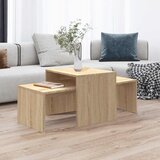  Set stolića za kavu boja hrasta sonome 100 x 48 x 40 cm drvena | shoptok.hr