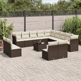 vidaXL 14 kosov Garden Sofa Set z blazinami Brown Poly Rattan Cene