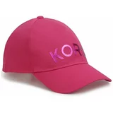 Michael Kors Otroška bombažna kapa vijolična barva