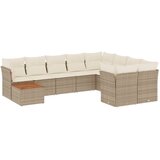  10-dijelni set vrtnih sofa s jastucima bež od poliratana | shoptok.hr