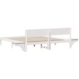 vidaXL Konstrukcija postelje Bela 200 x 200 cm Trdna borovina | Shoptok.si
