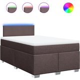 vidaXL Box spring postelja z vzmetnico temno rjava 120x190 cm blago, (21307719) Cene