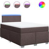 vidaXL Krevet box spring s madracem tamnosmeđi 120 x 190 cm od tkanine | shoptok.hr
