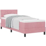 vidaXL Krevet s uzdignutom podlogom i madracem Ružičasta 80x200 cm Baršun | shoptok.hr