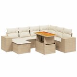 Maison Chic Seti vrtnega pohištva - Vrtna garnitura - Vrtni pohištvo set 8-delna z blazinami bež poli ratan, (21800061) | Shoptok.si