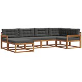  Set vanjskih sofa 6 kom. Prirodna i antracit Smeđa 327 x 168,5 x 73 cm | Shoptok.si