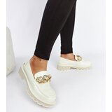 Gemre Beige Patent Leather Loafers GOE | Shoptok.si