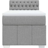 vidaXL Box spring postelja z vzmetnico svetlo siv 100x200 cm blago | Shoptok.si