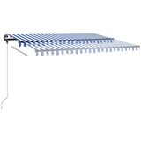  Tenda na ručno uvlačenje s LED svjetlom 450x350 cm plavo-bijela | shoptok.hr