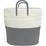  Košara za pohranu sivo-bijela Ø 43x38 cm pamučna | shoptok.hr