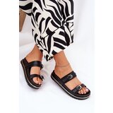 Boto Women's Smooth Platform Slippers With Straps And Buckles Black Ziferte | Shoptok.si