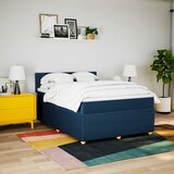  Krevet s oprugama i madracem plavi 160x200 cm od tkanine | shoptok.hr