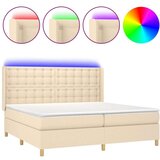  Box spring s madracem LED krem 200x200 cm od tkanine | shoptok.hr