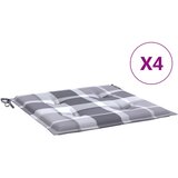  Jastuci za vrtne stolice 4 kom sivi karirani 50x50x4 cm tkanina | shoptok.hr