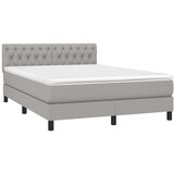  Krevet box spring s madracem LED svjetlosivi 140x200 cm tkanina | shoptok.hr