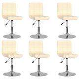  3087460 Swivel Dining Chairs 6 pcs Cream Fabric (334211×3) | Shoptok.si