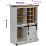  Vinska omara HALDEN s stojali za vino in drsnimi vrati Beli bor, (22136065) | Shoptok.si