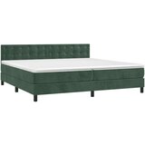  Box spring postelja z vzmetnico LED tem. zelena 200x200cm žamet, (20896577) | Shoptok.si