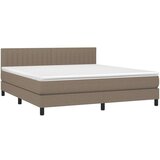  Box spring s madracem LED smeđesivi 160x200 cm tkanina | shoptok.hr