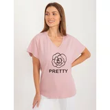 Fashion Hunters Dusty pink cotton blouse with print