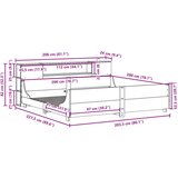  Okvir kreveta bez madraca bijeli 200x200 cm od masivne borovine | shoptok.hr