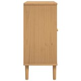 vidaXL Komoda SENJA smeđa izgled ratana 80x35x80 cm masivna borovina | shoptok.hr