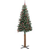 vidaXL Ožja jelka med 300 LED Zelena in Bela 210 cm PVC in trden bor | Shoptok.si