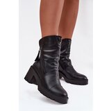 VINCEZA Women's Ankle Boots With Thick Heel With Double Zipper | shoptok.hr