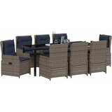  Vrtni set za objed s jastukom 9 pcs Siva Poli ratan | shoptok.hr