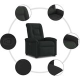 vidaXL Naslonjač na podizanje od tkanine crni | shoptok.hr
