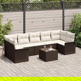 vidaXL 8-dijelni set vrtnih sofa s jastucima smeđi poli ratan | shoptok.hr