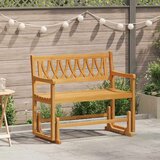  Vrtna Ležaljka Prirodna 110 x 59 x 97 cm Čvrsto drvo akacije - Zakrivljeni X-križasti naslon | shoptok.hr