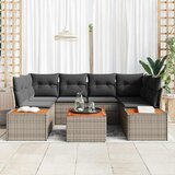  Sjedeća garnitura za vrt 6 kom. Siva Poli ratan | shoptok.hr