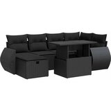 vidaXL 7-dijelni set vrtnih sofa od poliratana s jastucima crni | shoptok.hr