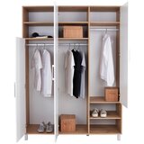 Modern Living Omara Za Oblačila Box, Bela, Barva Hrasta | Shoptok.si