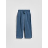 Reserved Wide leg hlače s visokim udjelom pamuka - plava | shoptok.hr
