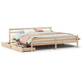 Maison Chic Posteljni okvir - Dvoposteljna postelja - Zakonska postelja brez vzmetnice 200x200 cm trdna borovina-J3472, (21760533) | Shoptok.si