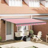 Nadstrešnica Crvena i bijela 400 × 300 cm Poliester i aluminij | shoptok.hr