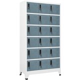  The Living Store Omara s ključavnico svetlo siva in tem. siva 90x40x180 cm jeklo - Omarica Na Ključ, (21496475) | Shoptok.si