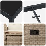  3-delni set vrtne jedilnice z blazinami Bež poli ratan, (22087397) | Shoptok.si