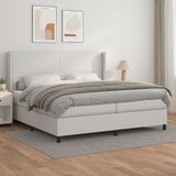 The Living Store Box spring postelja z vzmetnico bela 200x200 cm umetno usnje - Box Spring Postelja, (21520839) Cene