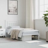  Metalni okvir za krevet s uzglavljem bijeli 90 x 190 cm | shoptok.hr