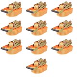 vidaXL Tovorni vezni trak 10 kosov 2 toni 8mx50mm oranžne barve Cene