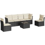 Maison Chic Seti vrtnega pohištva - Vrtna garnitura - Vrtni pohištvo set 7-delna z blazinami črn poli ratan, (21803028) | Shoptok.si