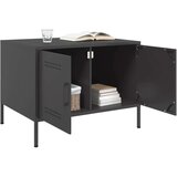 vidaXL Klubska mizica črna 68x50x50,5 cm valjano jeklo | Shoptok.si
