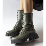 Gemre Dark green lace-up Rive combat boots | Shoptok.si