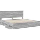  Krevetna konstrukcija Siva Sonoma 200 x 200 cm Inženjersko Drvo | shoptok.hr