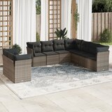 vidaXL 9-dijelni set vrtnih sofa od poliratana s jastucima sivi | shoptok.hr