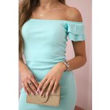 Kesi Ribbed dress with mint ruffles | shoptok.hr