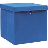  Kutije za pohranu s poklopcima 4 kom plave 32x32x32 cm tkanina | Eponuda.com